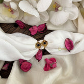 Vriksham Premium AD Stone Toe Rings-Flower-Dark Blue Stone-G18500